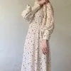 Vestidos casuais 2023 vestido floral para mulheres elegantes senhoras design manga longa feminino roupas de outono mulher impressão roupas ao ar livre