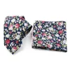 Bow Ties Men's Classic Cotton Floral Colorful Pocket Square Handdukar Set Business Wedding Party Gifts for Man Accessories