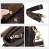 Evening Bags SCHLATUM Genuine Leather Daily Casual Shoulder Bag for Men Dark Brown Vintage Cocrodile Pattern Messenger Bag Men's 231207