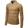 Свитер-поло, мужские повседневные приталенные пуловеры, свитера с длинным рукавом из трикотажной ткани на молнии с воротником-стойкой 293