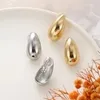 Retro Orecchini Minimalista Vintage Teardrop Dorato Lucido Clip On per le donne non forate Indossare tutti i giorni 2023 Gioielli alla moda Bijoux