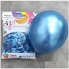 Décoration de fête 50pcs / ensemble 10 pouces brillant métal perle latex ballons épais chrome couleurs métalliques gonflables ballons d'air Globos anniversaire Dhul6