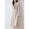 Casual Dresses Wool Dress For Women 2023 Autunm/Winter Fashion Cashmere Sweaters Long Style 5Colors Jumpers DR01