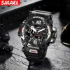 designer watch montres SMAEL Outdoor Tactique Hommes Alliage Style Militaire Montre Night Glow Étanche Double Affichage Quartz Montre Électronique