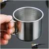 Köksmöbler rostfritt stål kopp bärbar kaffemugg dricka koppar munvatten ölmjölk espresso insatt sprickor