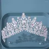 Haarspangen Braut Krone Tiara Legierung Intarsien Strass Kristall Hochzeitskleid Zubehör Station Verkauf Großhandel Multi