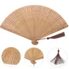 Decorative Figurines Hand Fan Vintage Portable Foldable Bamboo Handheld Silk Elegant Gift For Women Ladies Girls Japanese Room Decor