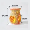 Decorative Objects Figurines Mosaic Glass Wax Melt Oil Burners Candle Holder Essential Oil Diffuser Decor 231206