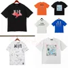 Para mujer para hombre T Diseñador Camiseta Edición limitada Parejas Tees Street Wear Verano Moda Marca Amirs Camisa Splash-ink Carta Impresión Manga corta Alta calidad