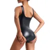 Leather Bodysuit Shapewear Womens Full Body Shaper Tummy Control Slimming Sheath Butt Lifter Push Up Slim Abdomen Shapers Corset