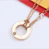 mens necklace designer for women gold jewelry double loop pendant initial necklace tennis chain Rose Gold stainless steel luxury diamond nec