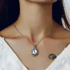 Pendant Necklaces INS Retro Moonlight Stone Women's Necklace Fashion Colorful Trend Y2K Charm Elegant Alloy Party Jewelry Gift Bohemia