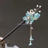 Ancient Style Wooden Hair Sticks Vintage Chinese Flowers Hairpins For Women Girls Hanfu Clothes Ornaments Hair Accessories Gifts