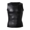 Upgrades Mannen Body Shapers Faux Workout Vest Tank Top Premium Slanke Lederen Shapewear Taille Trainer Korsetten Passende Shirts