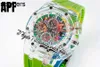 Men Audemar Pigue Watch Apf Factory AET Sparta Chameleon Cal3126 A3126 Chronograph Mens Crystal Case Camouflage Stylistic Dial Rubber Strap 2023 Super Edition e