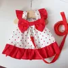 Dog Apparel Red Fashion Sweet Princess Skirt Pet Clothing Dot Dress Dogs Clothes Cat Small Print Cute Thin Summer Puppy Dresses