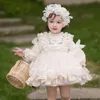 Robes de fille Bébé Fille Lolita Princesse Robe Enfant Enfant Vintage Élégant Bow Dentelle Tutu Robe Fête Anniversaire Costume Vêtements 1 10Y 231207