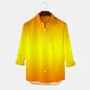 Men's Casual Shirts Fashion Spring And Autumn Cross-border E-commerce Independent Website -selling 3D Gradient Printed Hawaiian Long-sleeve