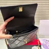 Designer de luxo mulheres moda crossbody sacos famosa marca francesa dupla carta flip saco clássico paris diamante treliça bolsa ombro alta qualidade couro genuíno