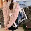 Evening Bags Large Tote Winter Style Sheep Faux Fur Women s Handbags Plush PU Leather Shoulder Bag Black Designer for Women 231206