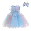 Abiti da ragazza Neonate con fascia Abiti formali per bambini Tulle Petalo Festa Matrimonio Compleanno