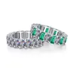 Emerald Cut Moissanite Wedding For Women Luxury 925 Silver 10.5 Carats Lab Grown Diamond Jewelry Eternity Pierścienie