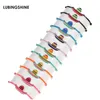 Charm Bracelets 12Pcs Colorful Alloy Enamel Hat Elastic Rope Braided Bracelet Set