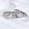 Hoge kwaliteit luxe heren 925 sterling zilver 1ct 2ct moissanite diamanten ring dames bruidspaar