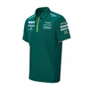 T-shirt da uomo T-shirt da esterno Nuova tuta da gara F1 Aston Martin Team Colletto in piedi Polo da uomo a maniche corte Camicia estiva traspirante 5r6q