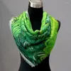 Foulards Foulard en soie de mûrier carré cachemire laine Bandana étole femmes châles de luxe Hijab Foulard enveloppes Bufanda hiver Poncho