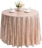 Gonna da tavolo 60/80/100 cm Tovaglia con paillettes glitterata Copertura rotonda Panno in oro rosa per la decorazione domestica della festa di compleanno di nozze
