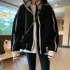 Jaquetas femininas gidyq mulheres coreanas jaqueta de beisebol outono moda projetada zíper solto outerwear feminino streetwear retalhos todo o casaco de jogo