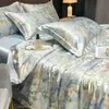 Sängkläder sätter naturligt siden set av high end lyx mjuk silkeslen täcke täckning enkel dubbel king size tryck täcke 231206