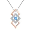 Anhänger 925 Sterling Silber Geometrischer quadratischer Anhänger mit Kubikzironia Halskette Schmuck Geburtstagsgeschenke für Frauen Tochter Freundinnen