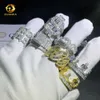 Nuovo produttore di arrivo Anelli Hip Hop Argento 925 Vvs Moissanite Gioielli ghiacciati placcati in oro massiccio