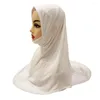 Vêtements ethniques Enfants Filles Musulman Arabe Hijab Uuderscarf École Solide Couleur Enfant Chapeaux Couverture Bonnet Châle Wrap Islamique Foulard 5-10