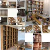 Other Furniture Old Elm Bookcase Partition Hanging Cabinet Solid Wood Lattice Frame Fl Wall Drop Delivery Home Garden Dhrck