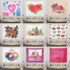 Valentine Day Tapestry Wall Hanging Loving Heart Valentine Backdrop för sovrumsrum Dorm Party Decor 150x130cm 1207