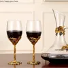Muggar Emalj Crystal vinglas Set Cup Goblet Drinking Glasses Drinkware Decorative Red Cocktail Present 231207