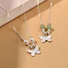 Pendentif Colliers Mode Perle Papillon Charme Collier Pour Femmes Filles Fête De Mariage Bijoux Ras Du Cou Dz475