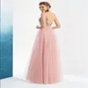 Pretty A Line Evening Dress with Colorfull Lace Luxury Bead Formal Prom Dresses Floor Lenght V-Neck for Women Prom Party L28