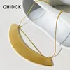 Pendant Necklaces GHIDBK Statement Stainless Steel Gold Pvd Plated Large Half Flat Disc Necklace Women's Minimalist Chunky Jewelry Street