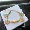 Charm Bracelets DUOYING Custom Baby Name Bracelet With Butterfly Pendant Enamel Colorful Charms Bangles For Girl's Jewelry Gift 231206