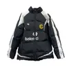 Modemärke Bale Jacket Standing Collar Coat Football Print Classic Hook Warm Jacket Bomullsjacka för män