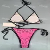 Women String Bikini Sexy v Neck Push Up Bikini Ladage Breaks مجموعة الفتيات المطبوعة على الشاطئ