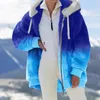 Kadın Hoodies ceket dikiş sevimli kapüşonlu kazak sweatershirt yapay yün dış giysiler kadınlar için bulanık polar ceketler