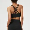 LLu Yoga-BH, Fitness, Laufunterwäsche, Damen, lässig, schöner Rücken, Sport-Tanktops, einfarbig, glatter Rücken-BH, ohne Bügel, Raffung, Fitness-Weste mit Brustpolstern