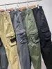 2023 Mens Stones Patches Island Vintage Cargo Pants Designer Big Pocket Overalls Trousers Track Fashion Brand Leggings Long Mens Sports Pants