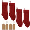 Christmas Decorations 2pairs Party Reusable Pography Props Knitted Hanging Gift Name Stockings Year Candy With Tags Ropes Red Beige