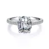 Tk Nieuwe Collectie 925 Zilveren Ovale 8x10mm 4ct Vvs Diamond Engagement Moissanite Ringen voor Vrouwen